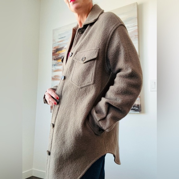 ARITZIA Wilfred Free Ganna Shirt Jacket Shacket Tan S - Picture 3 of 15